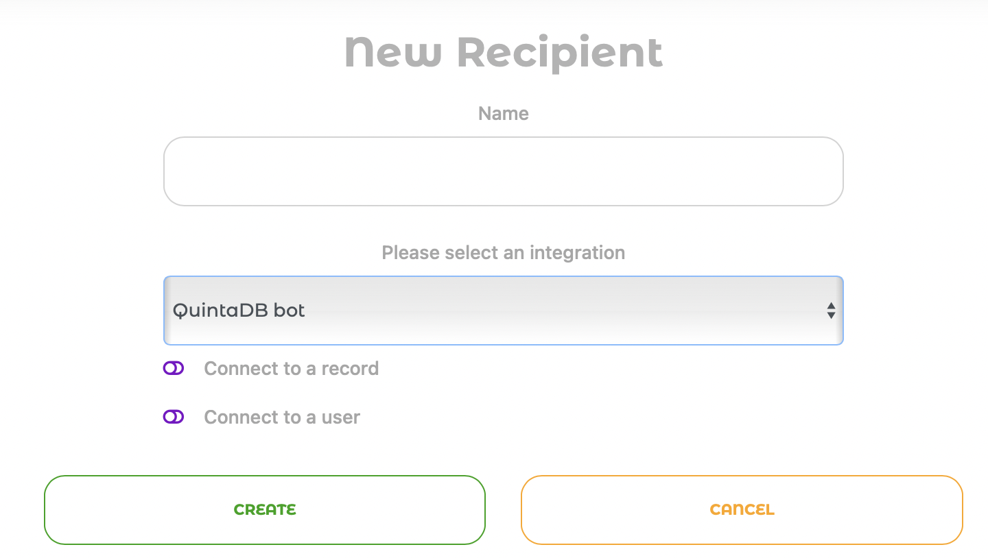 Form for adding a new message recipient