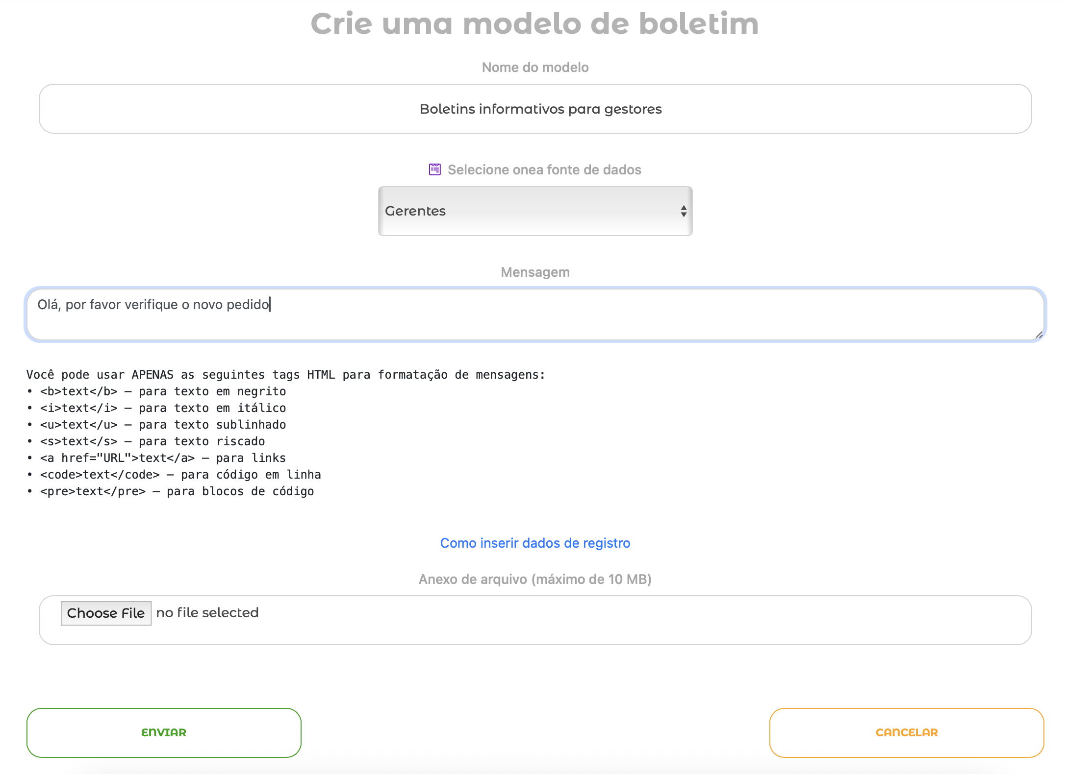 Transmissões do Telegram