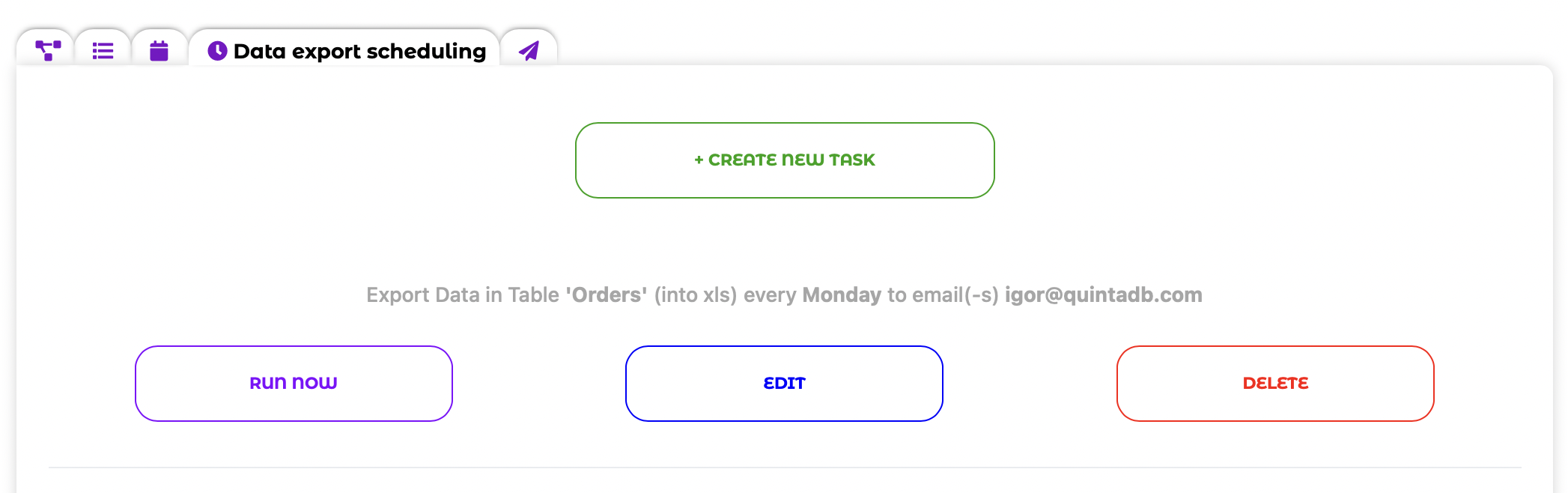 Data export scheduling in Automations