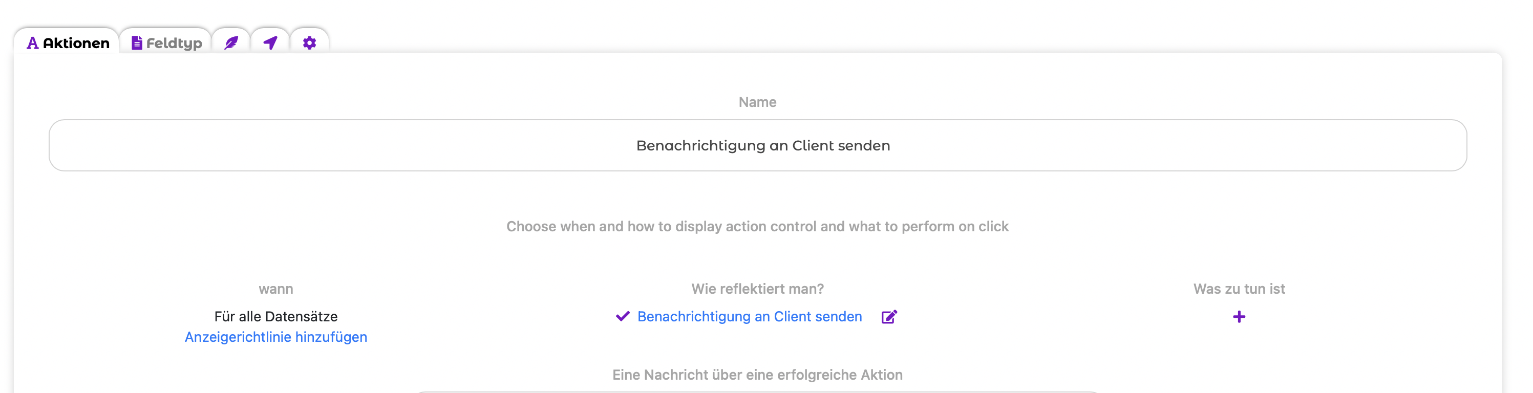 Hinzufügen einer Aufgabe beim Klicken auf den Button