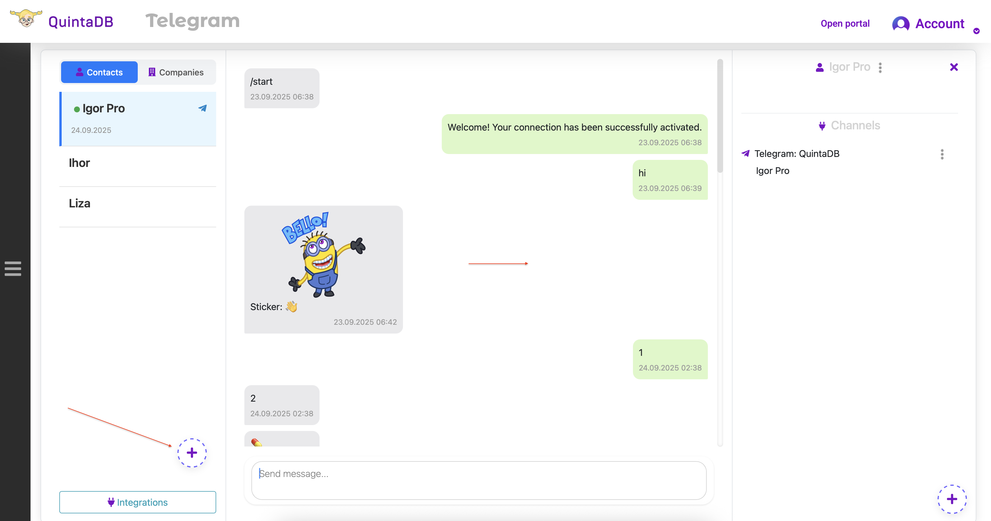 Add new contact button