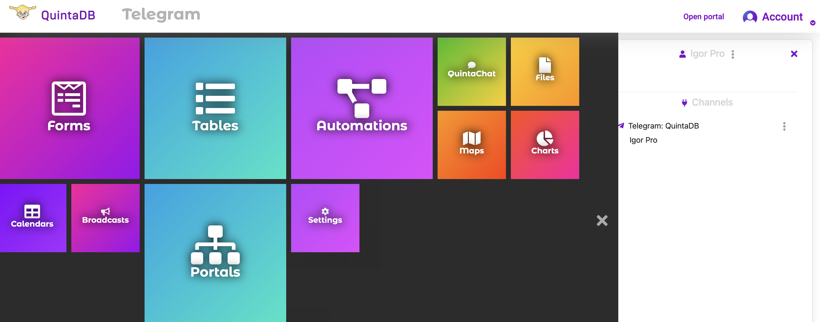 New menu element - QuintaChat