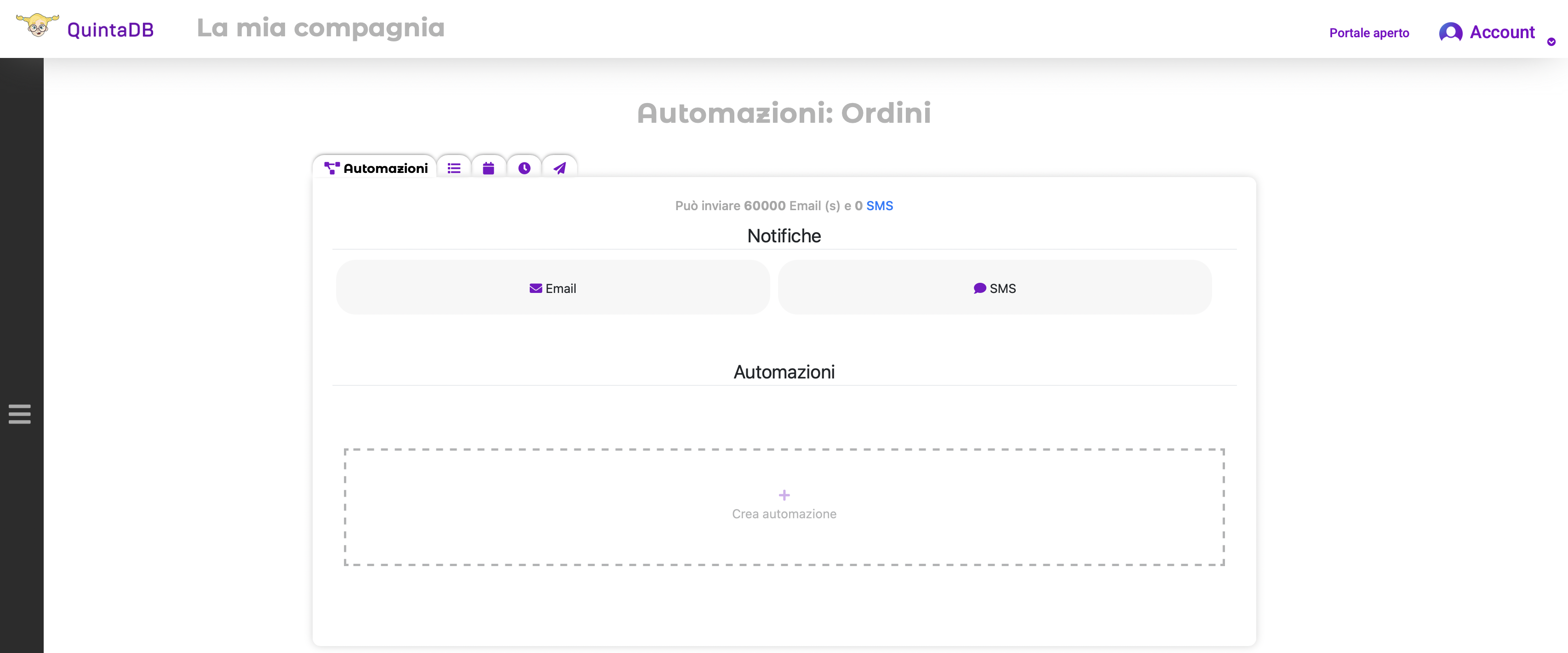 Il nuovo modulo Automazioni nel menu principale