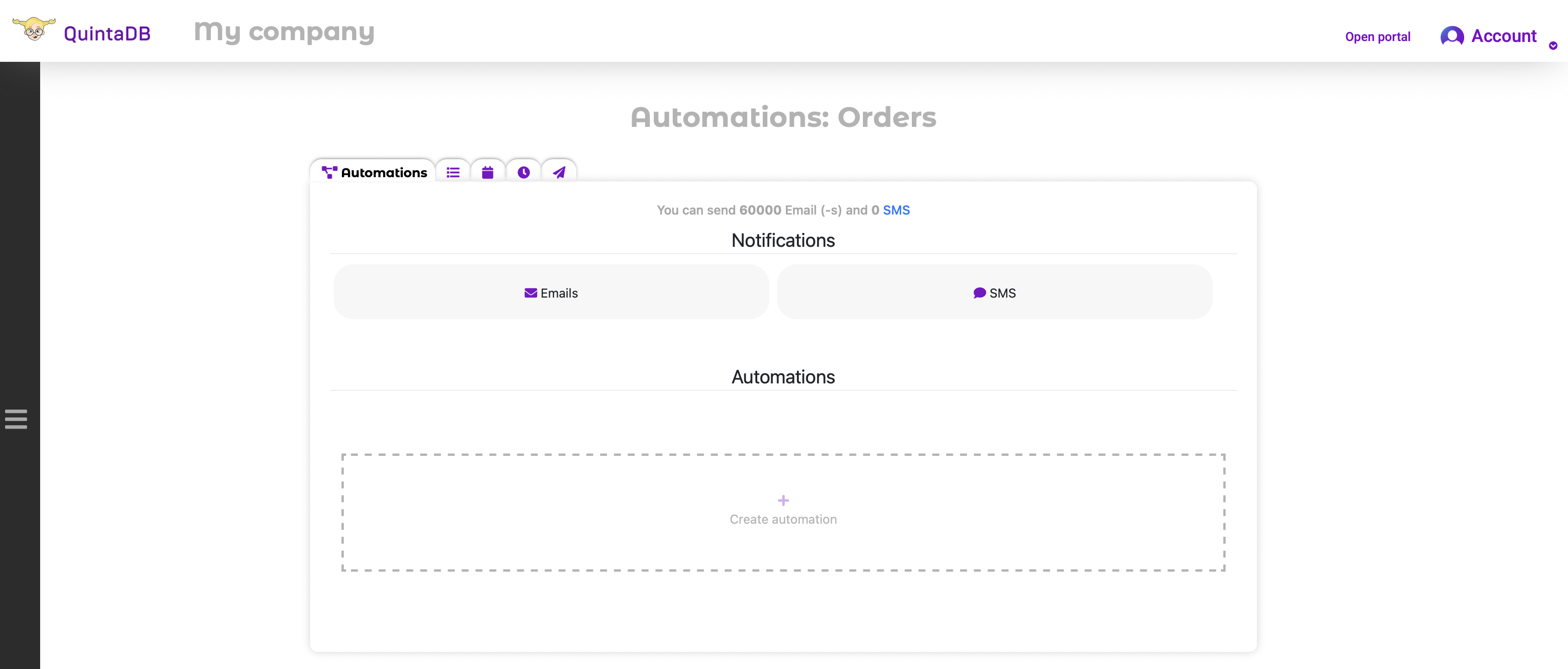 The updated Automations module interface