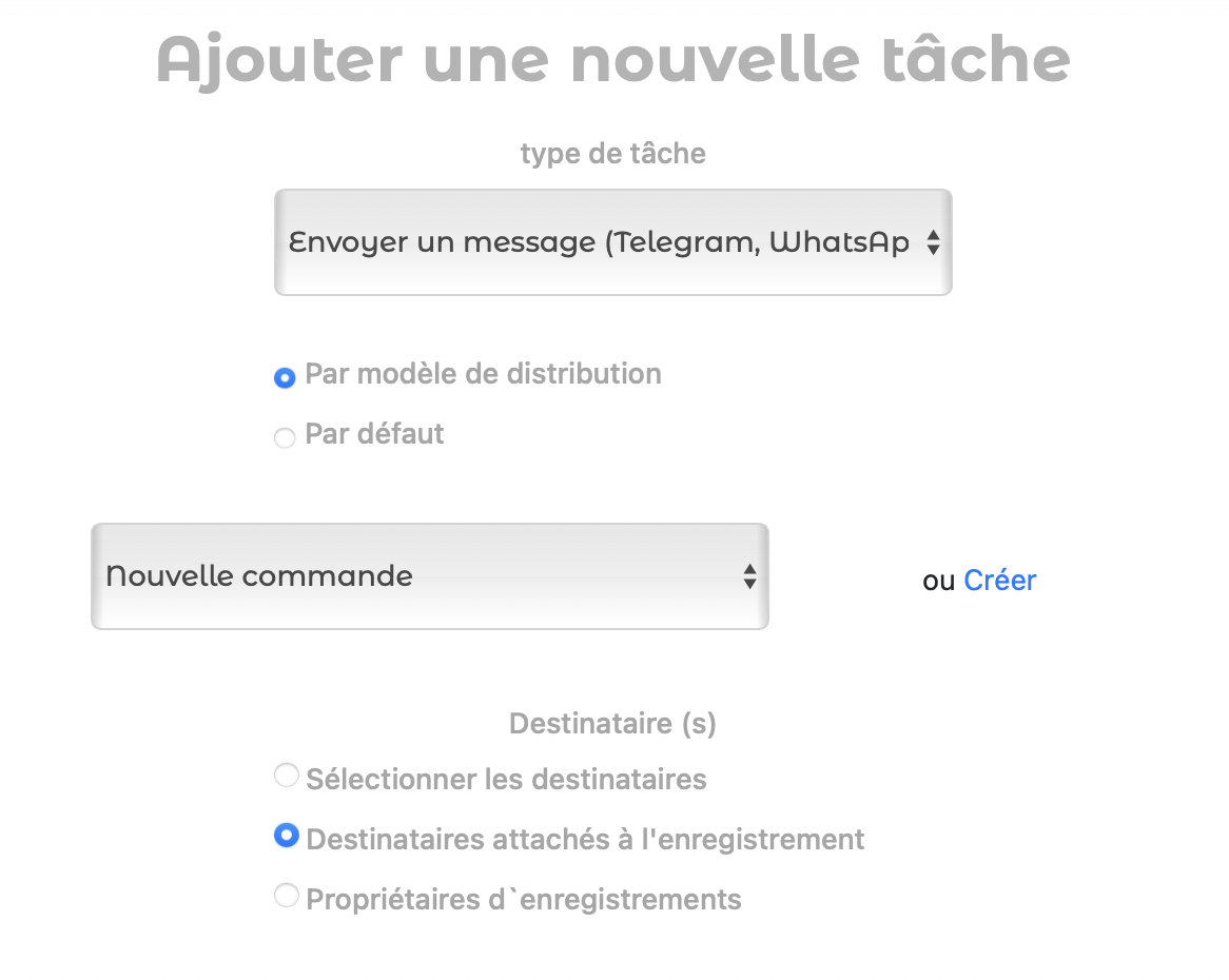 Créer une tâche pour envoyer un message Telegram