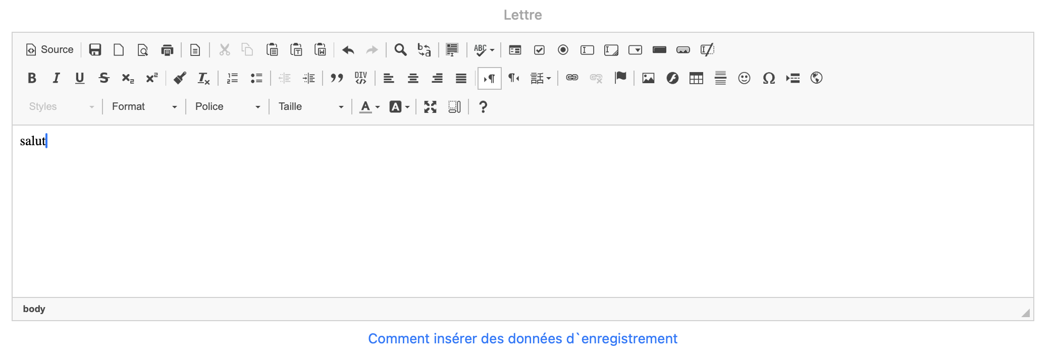 Comment insérer des données