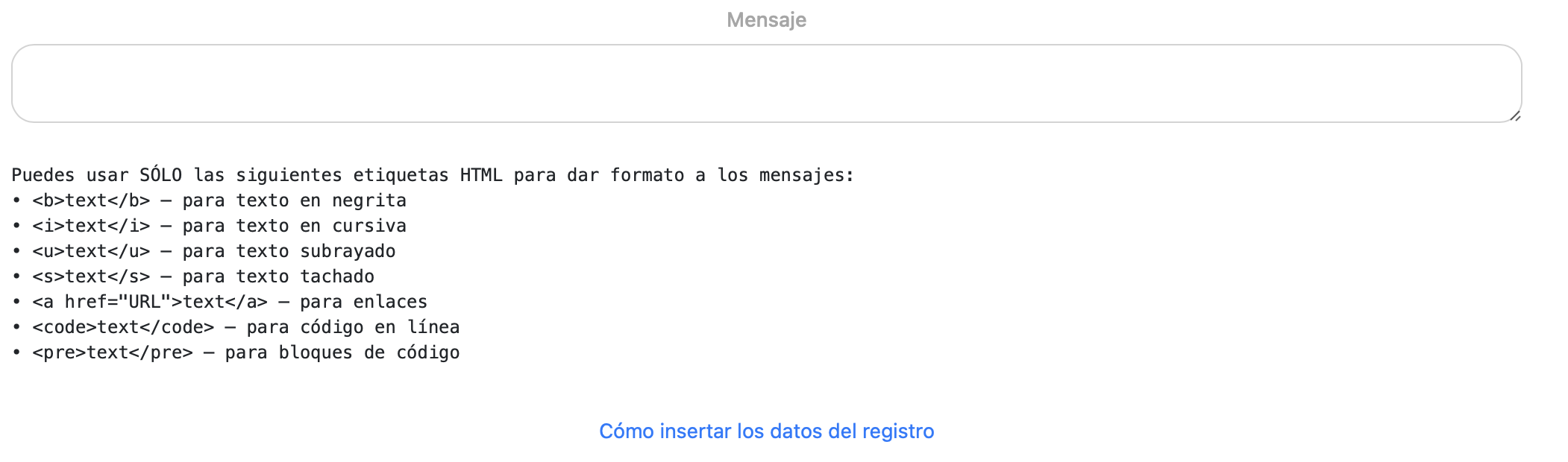Cómo insertar datos