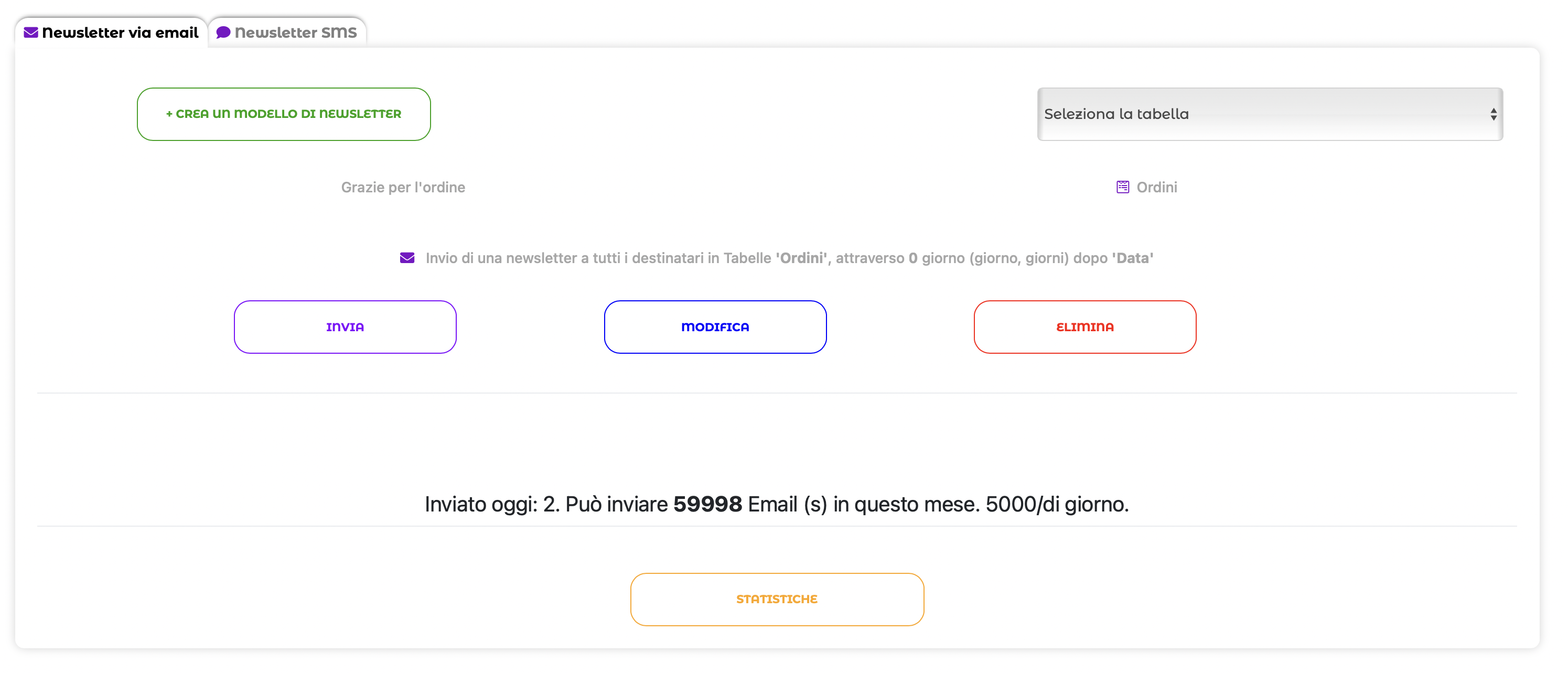 Il modulo Broadcast aggiornato senza il pulsante Automazione