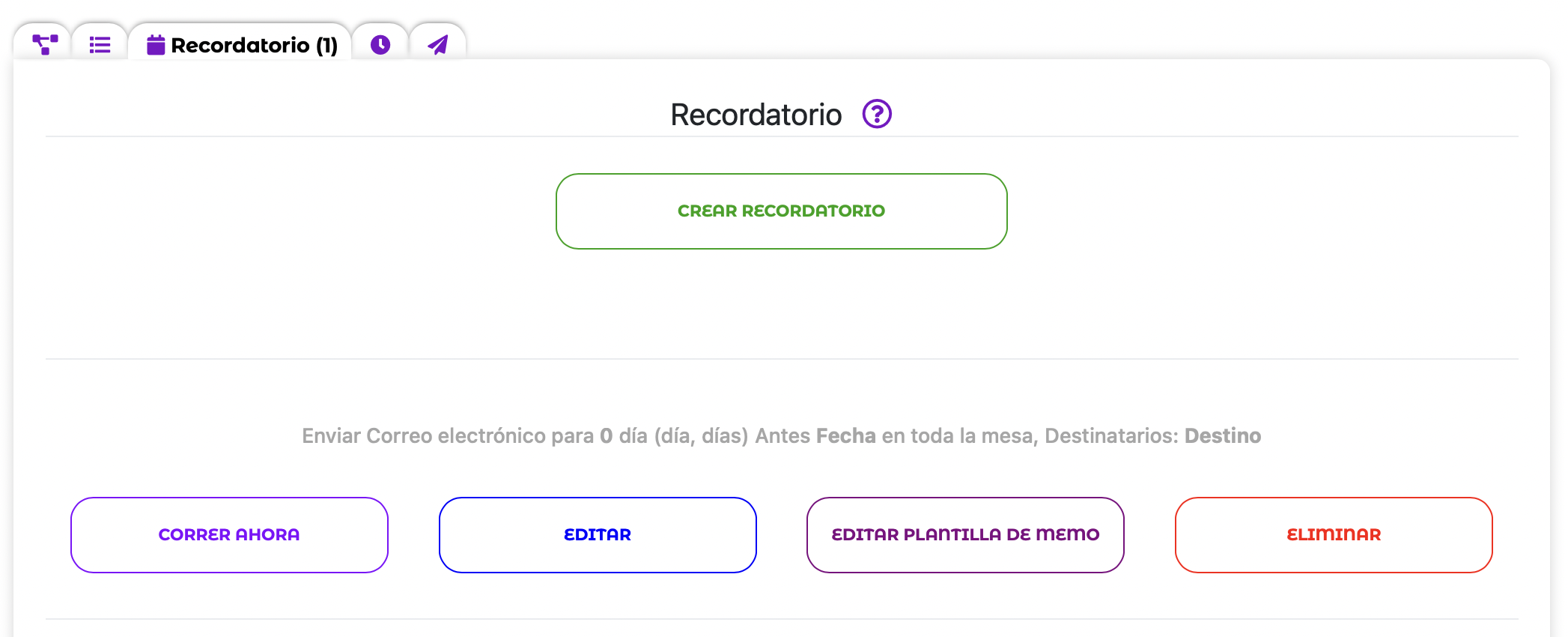 El módulo de Recordatorios en Automatizaciones