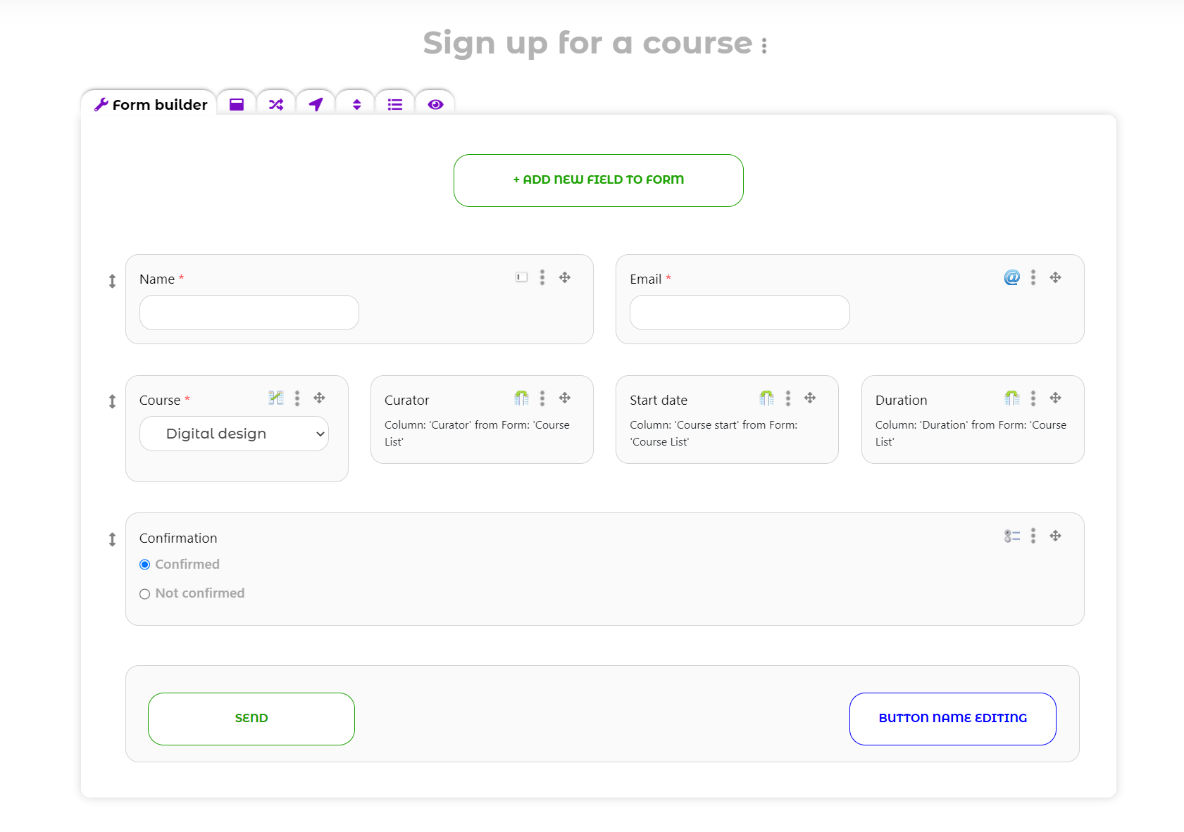 Course Enrollment Form