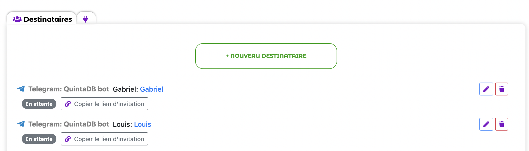 Lien d'invitation