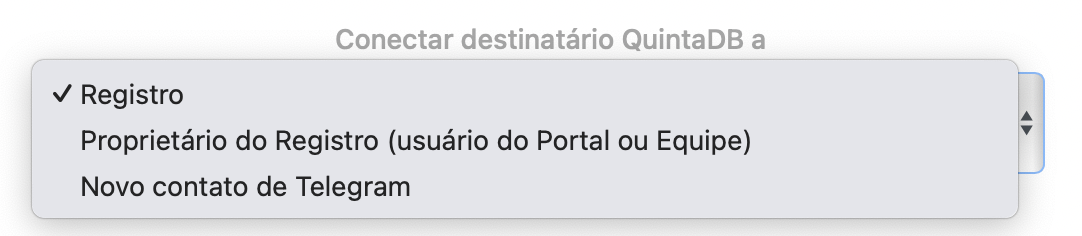 Tipo de destinatário