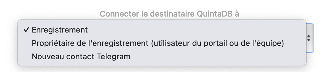 Type de destinataire