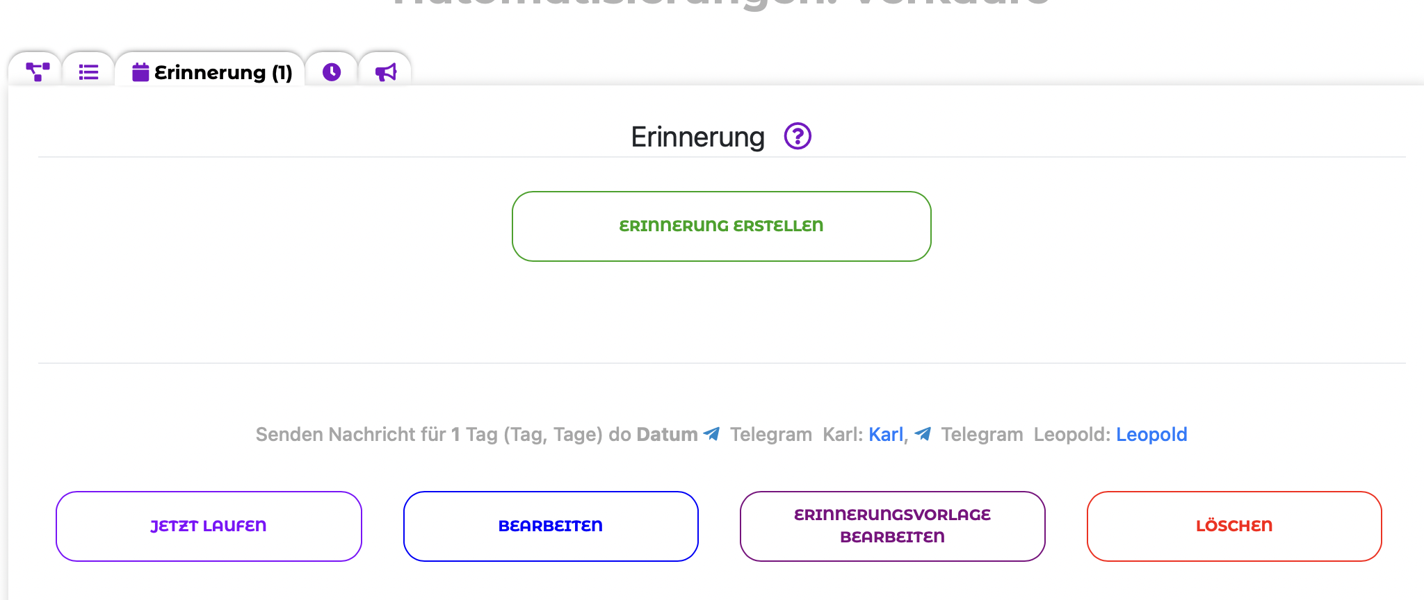 Telegram-Erinnerungen