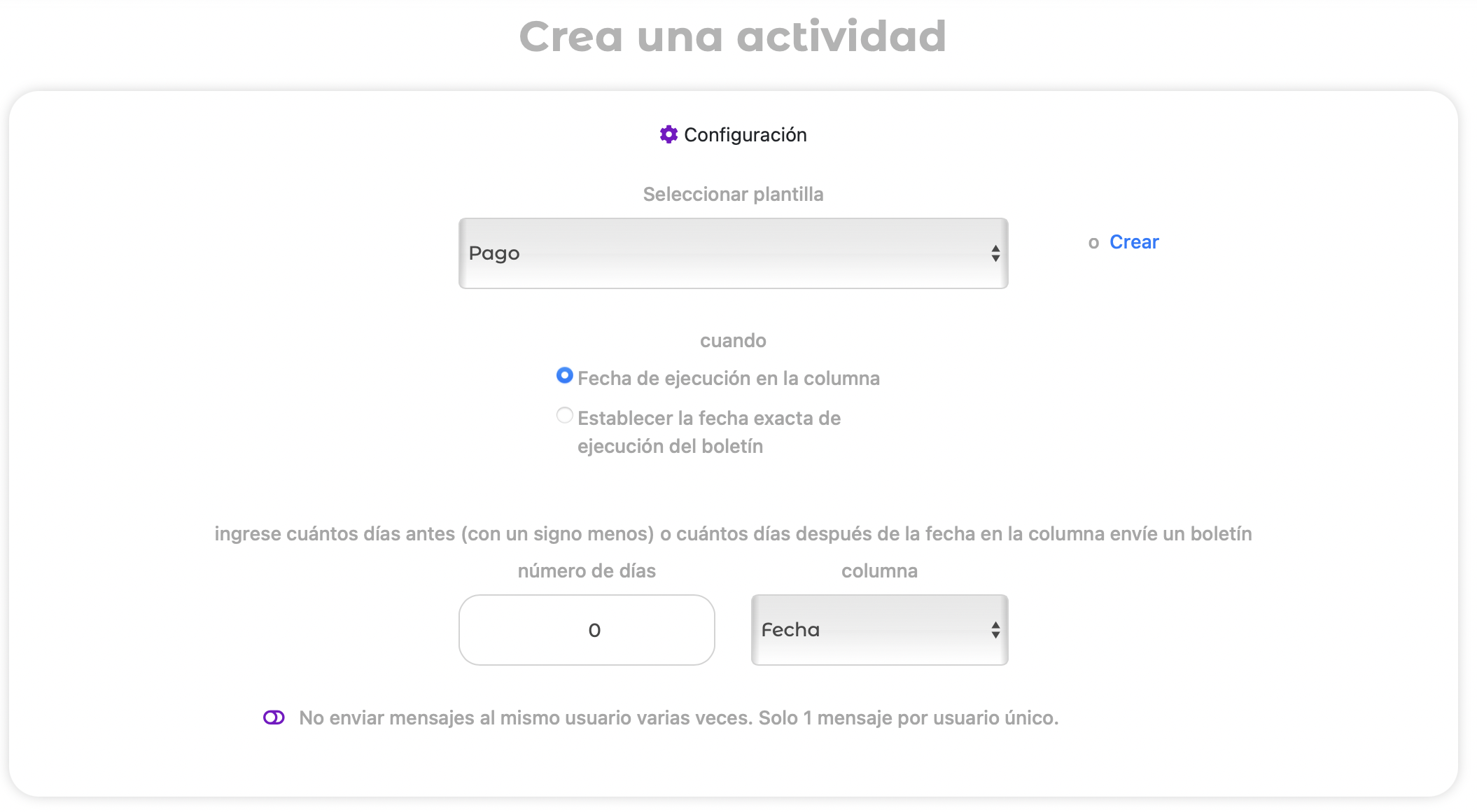 Creando una tarea de automatización para transmisión de Telegram