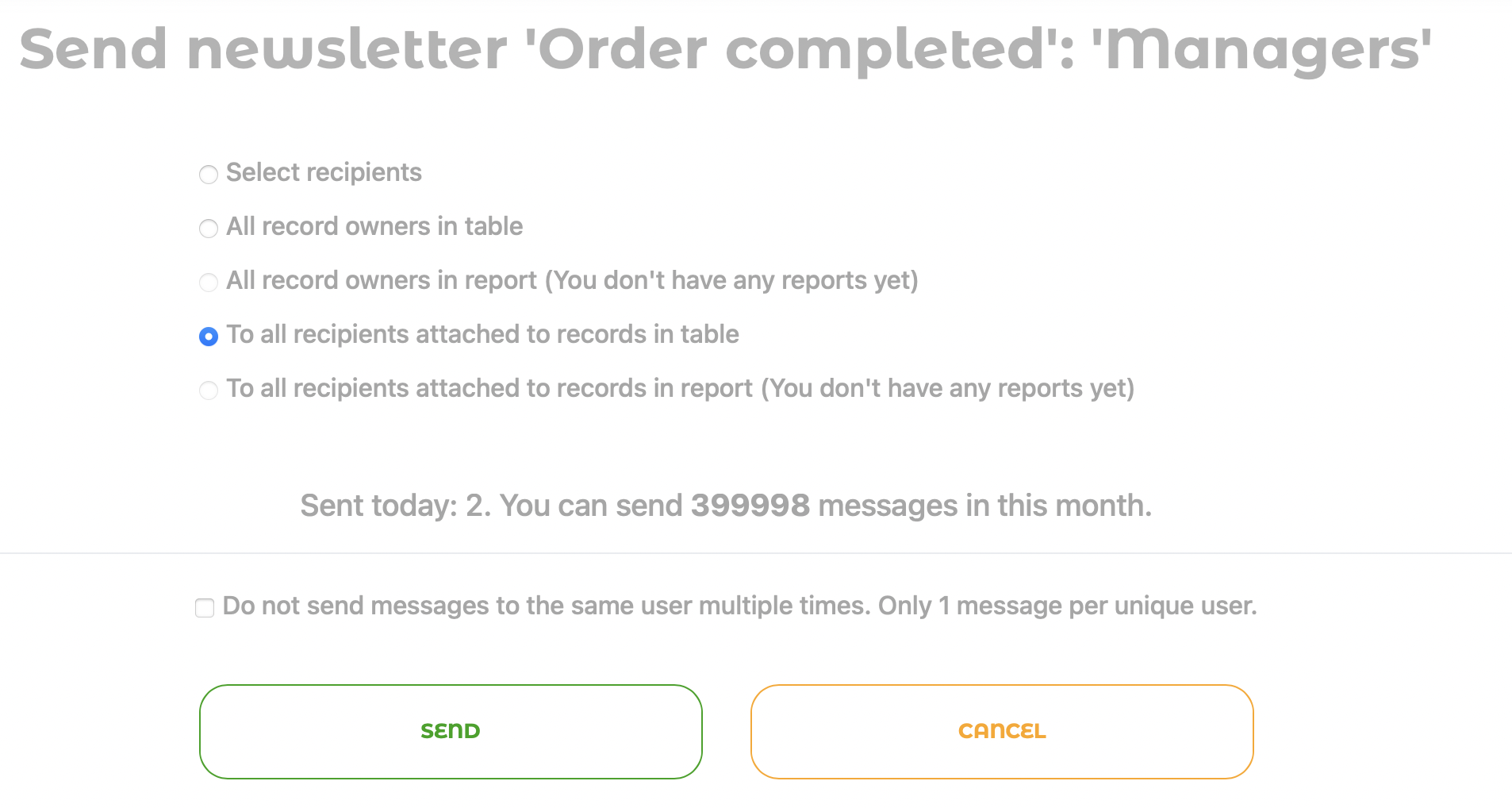 Sending a Telegram mailing from a template