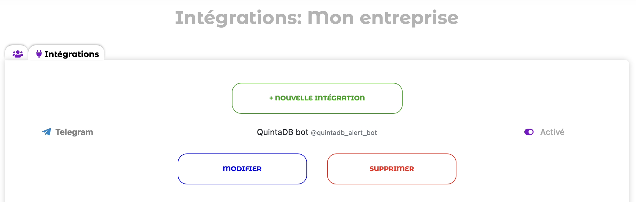 Intégrations du Projet