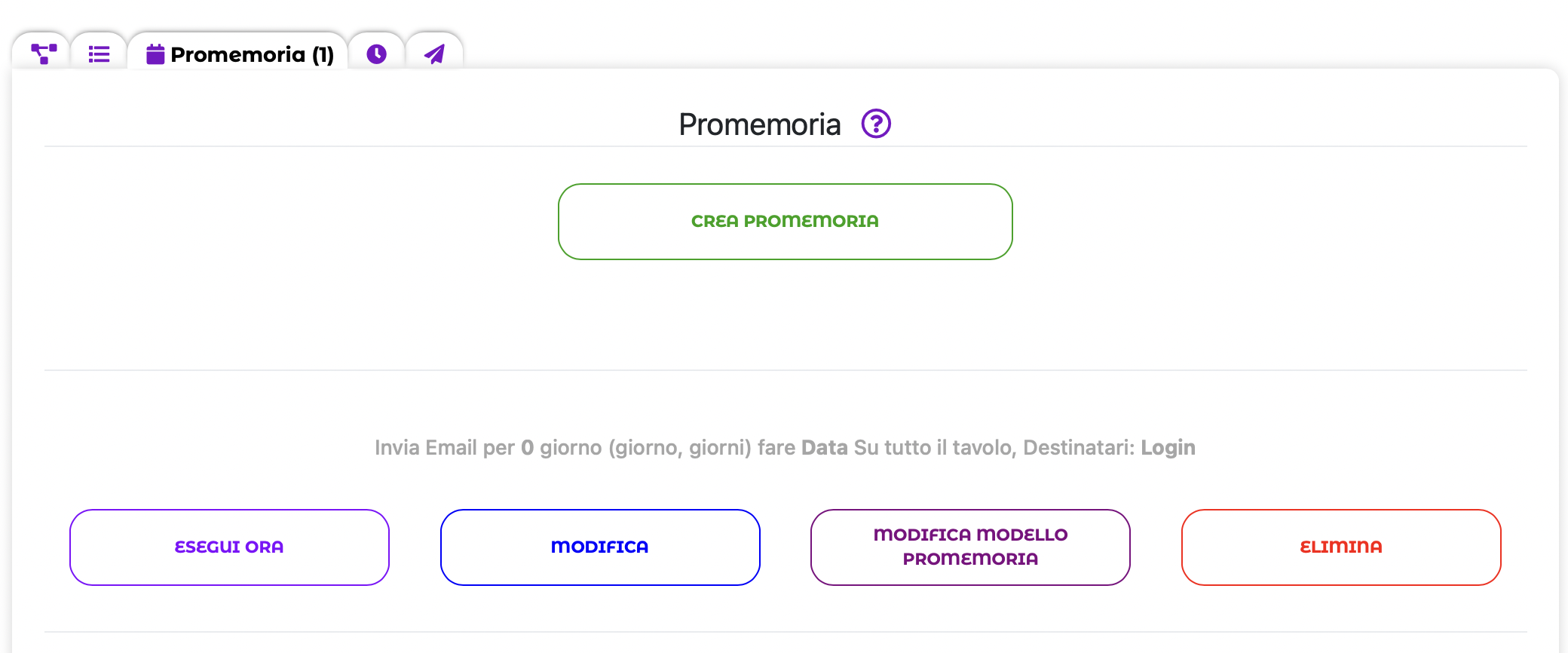 Il modulo Promemoria in Automazioni