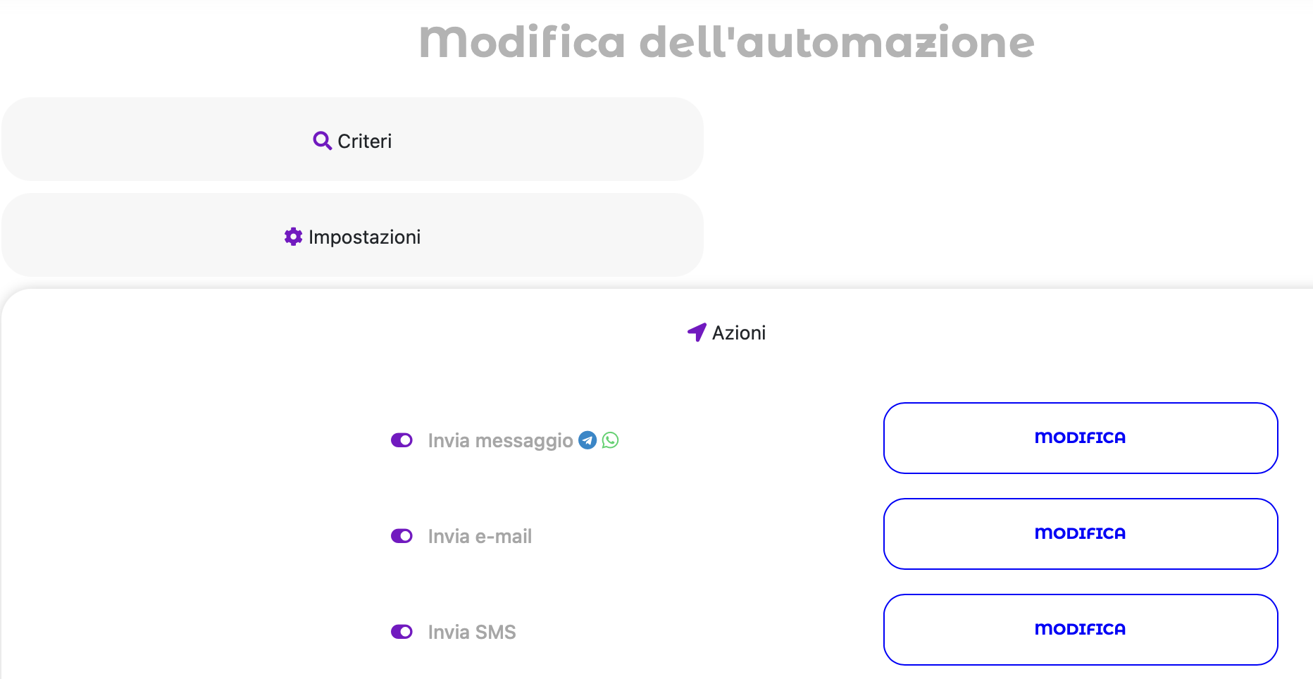 Invia un messaggio automaticamente
