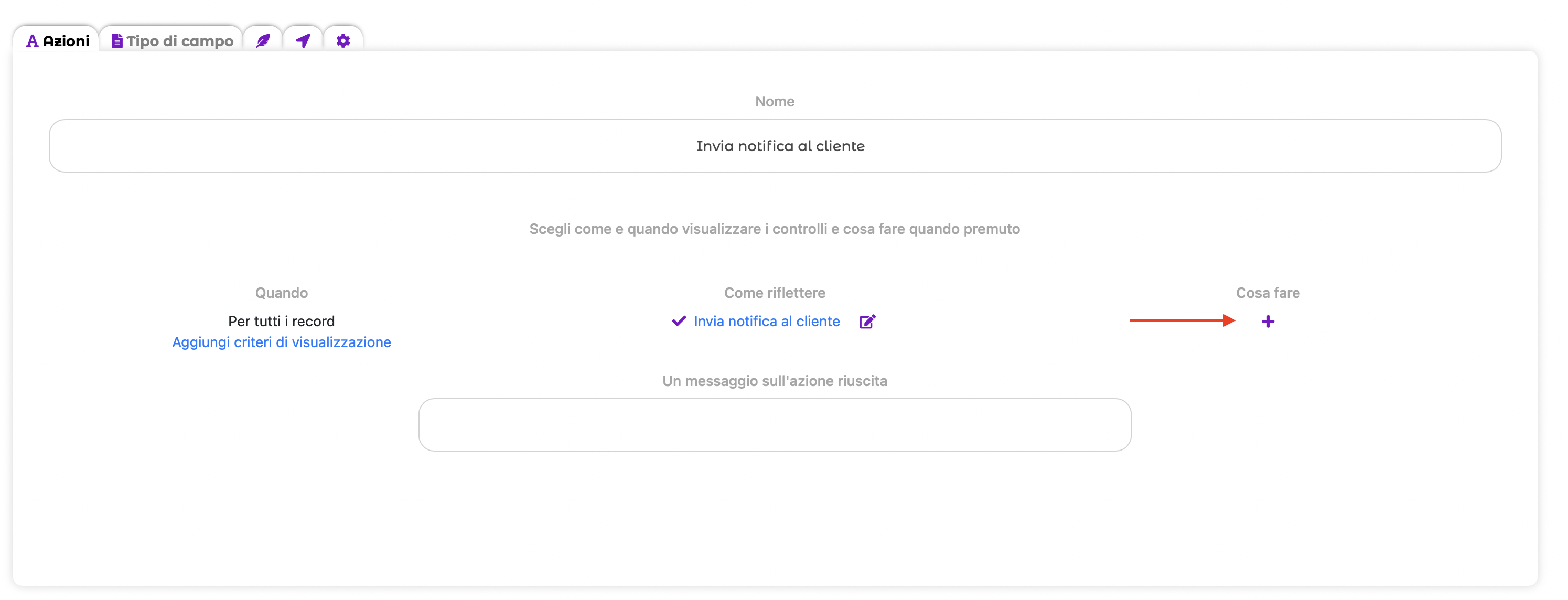 Aggiunta di un'attività al clic del pulsante