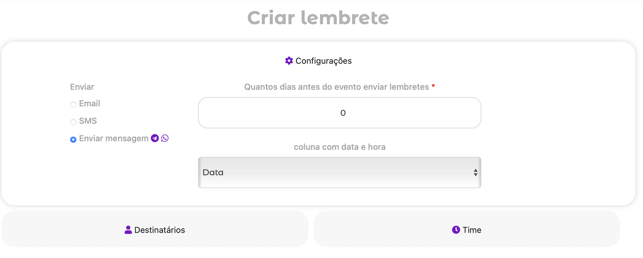 Criando um lembrete com envio de mensagem do Telegram