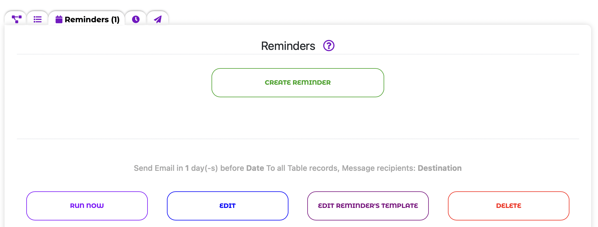 The Reminders module in Automations